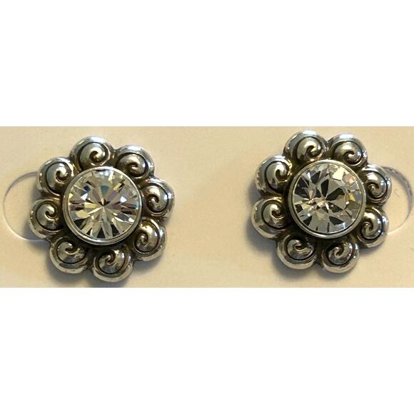 Brighton Jewelry - Brighton Vintage Floral Silver CZ Earrings